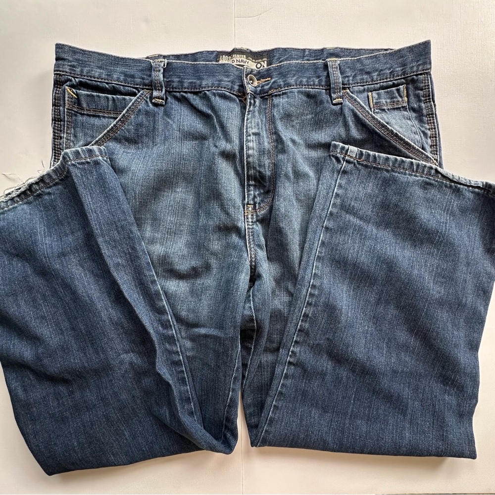 Old Navy loose painter medium wash blue denim jeans men’s 42x30